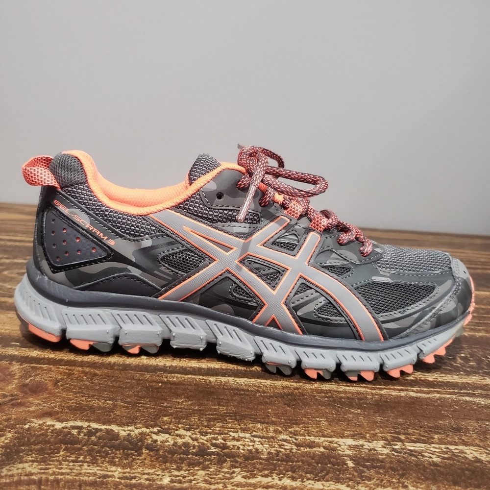 Asics Gel Scram 3 Women's Size 7 Running Shoes Gray Orange